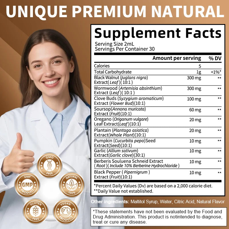 IMATCHME Black Walnut Wormwood Liquid Drops for Digestive Health Support