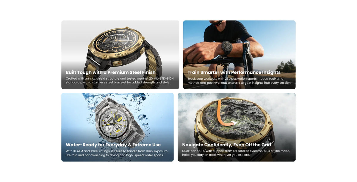 KOSPET Tank T4 GPS Smartwatch Offline Maps And Sports Tracking