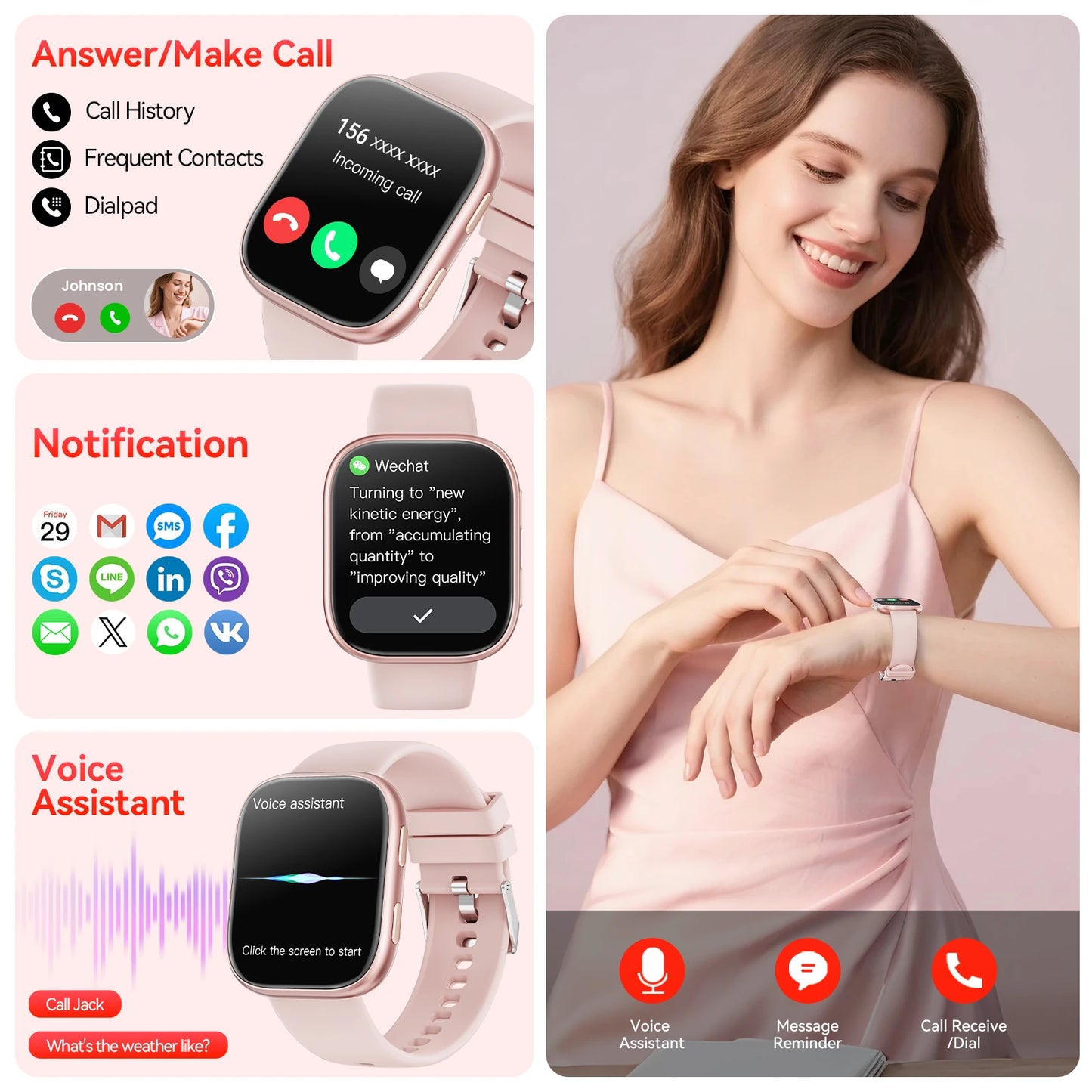 Waterproof Bluetooth Smart Watch With Heart Rate Monitor