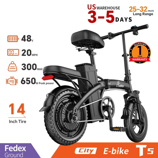 Lookrun Folding Electric Bike 650W 48V Lithium Battery