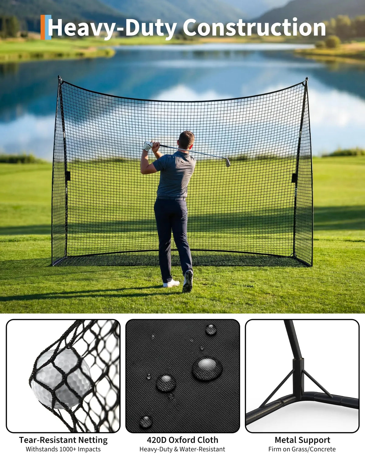 Portable Golf Practice Net for Indoor and Outdoor Training