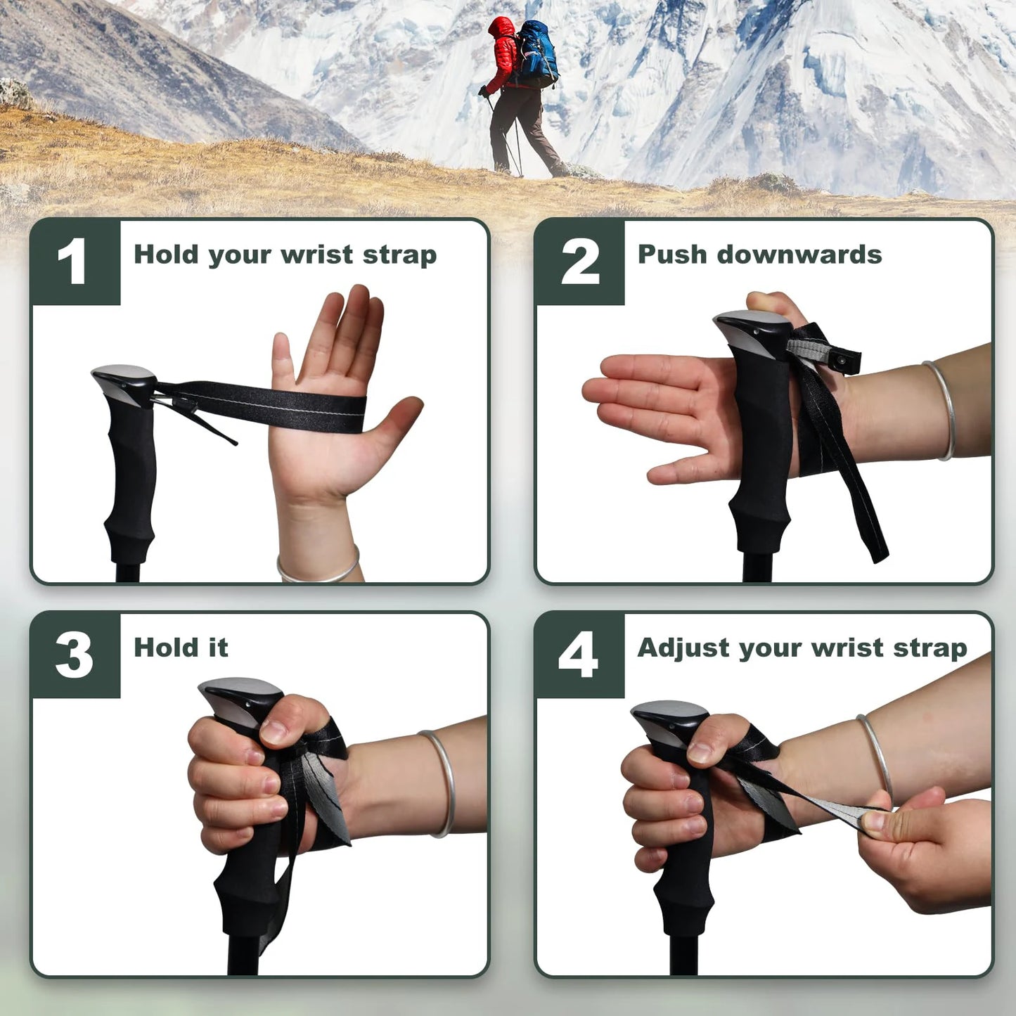 Ultralight 5-Section Aluminum Trekking Pole for Hiking and Walking