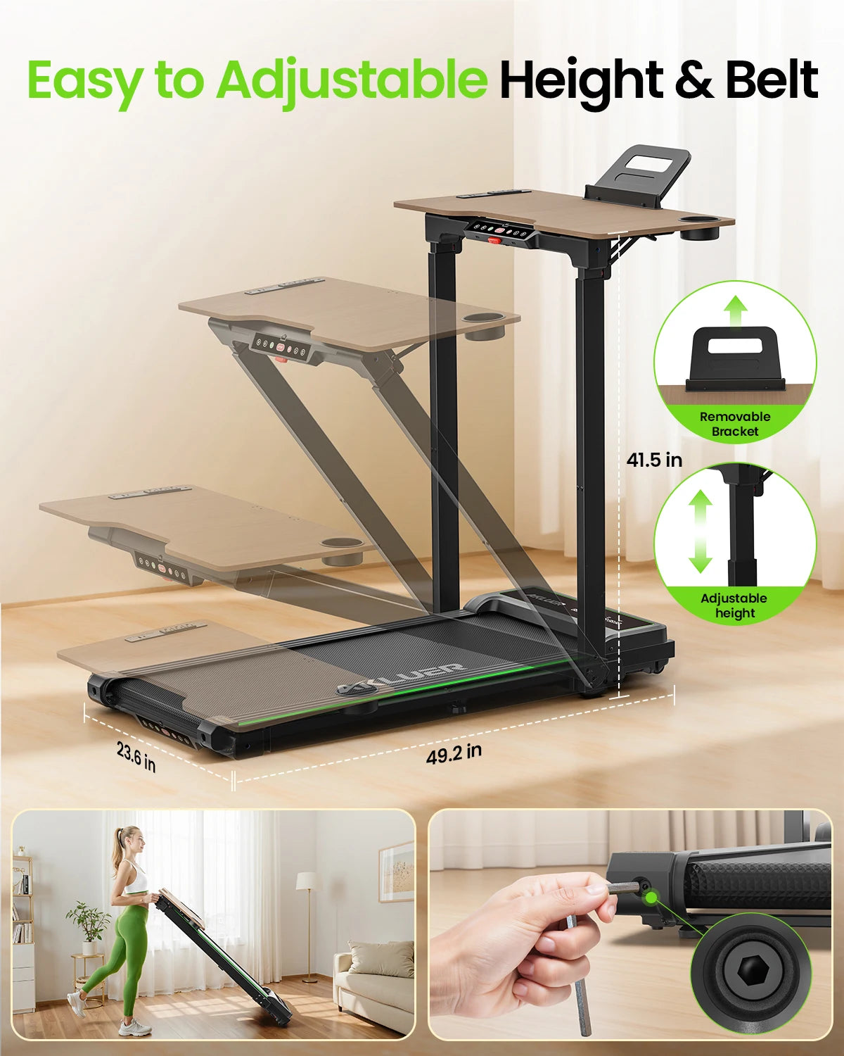 AKLUER Folding Walking Pad Treadmill 2.5HP For Home Office