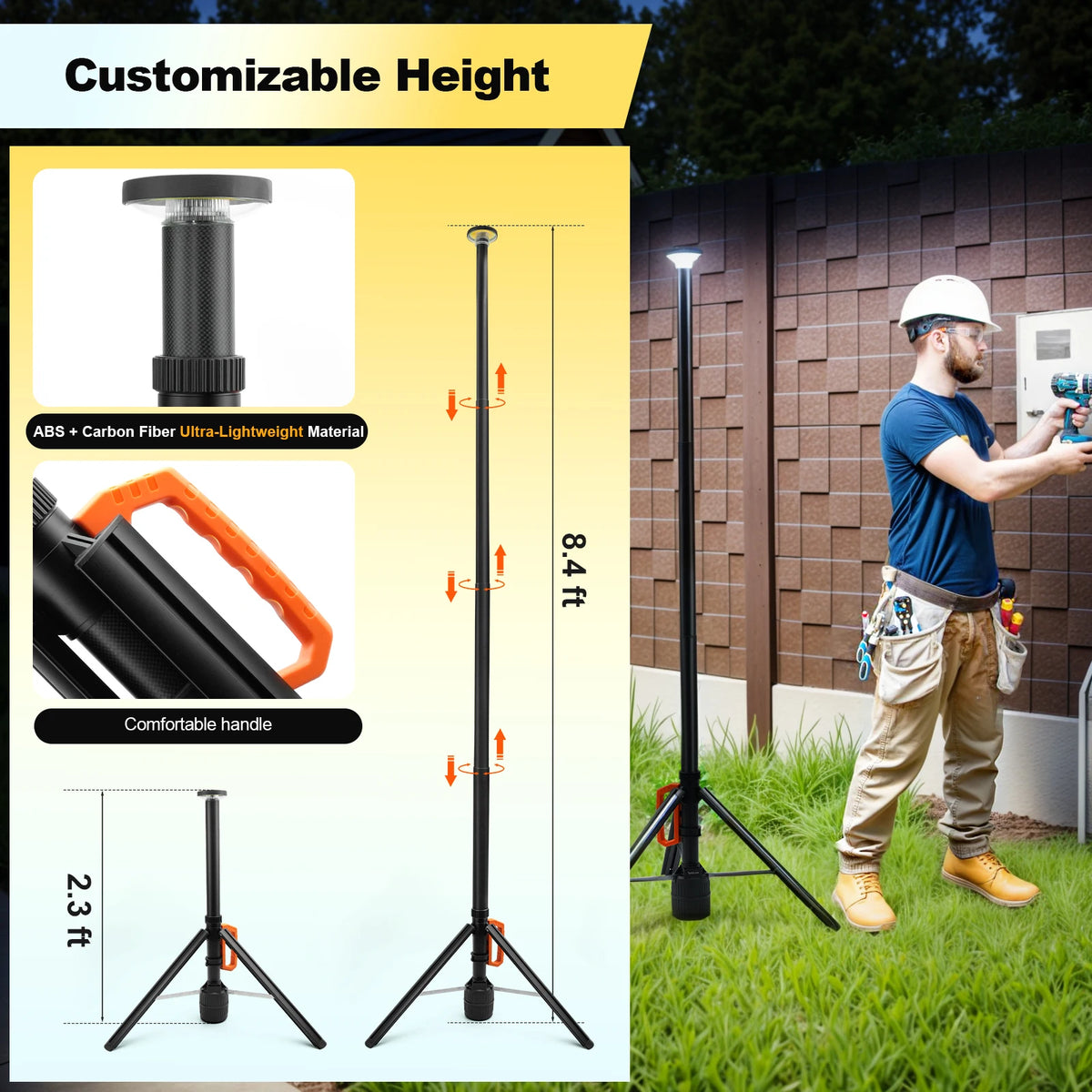 Rechargeable LED Work Light with Remote Control 360 Degree Coverage