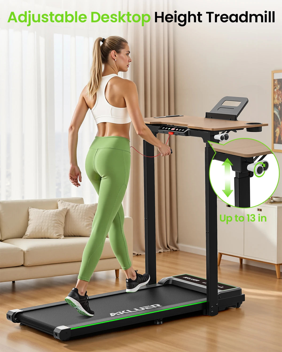 AKLUER Folding Walking Pad Treadmill 2.5HP For Home Office