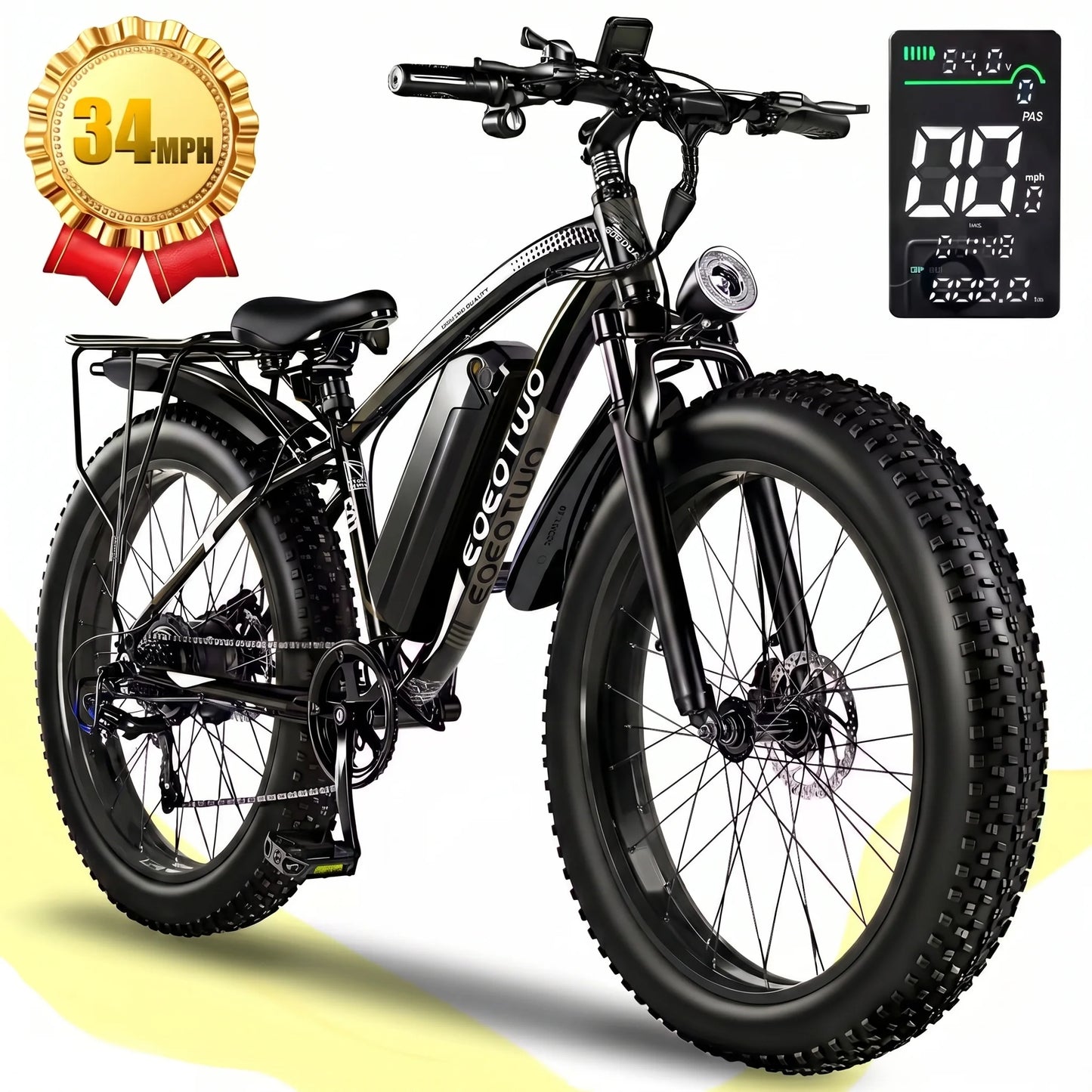 EOEOTWO E01 1000W Fat Tire Electric Bike Adults Extended Range