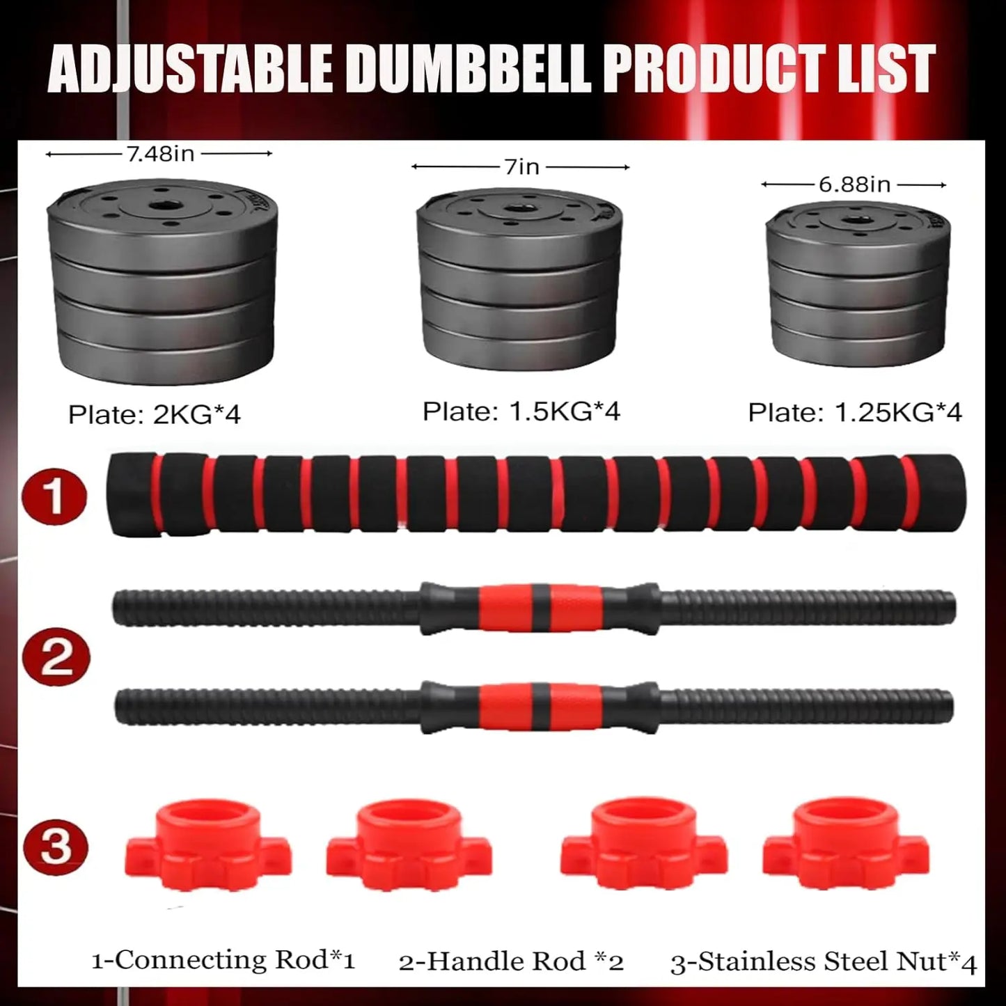 Adjustable Dumbbell Set For Home Gym Fitness And Weight Training