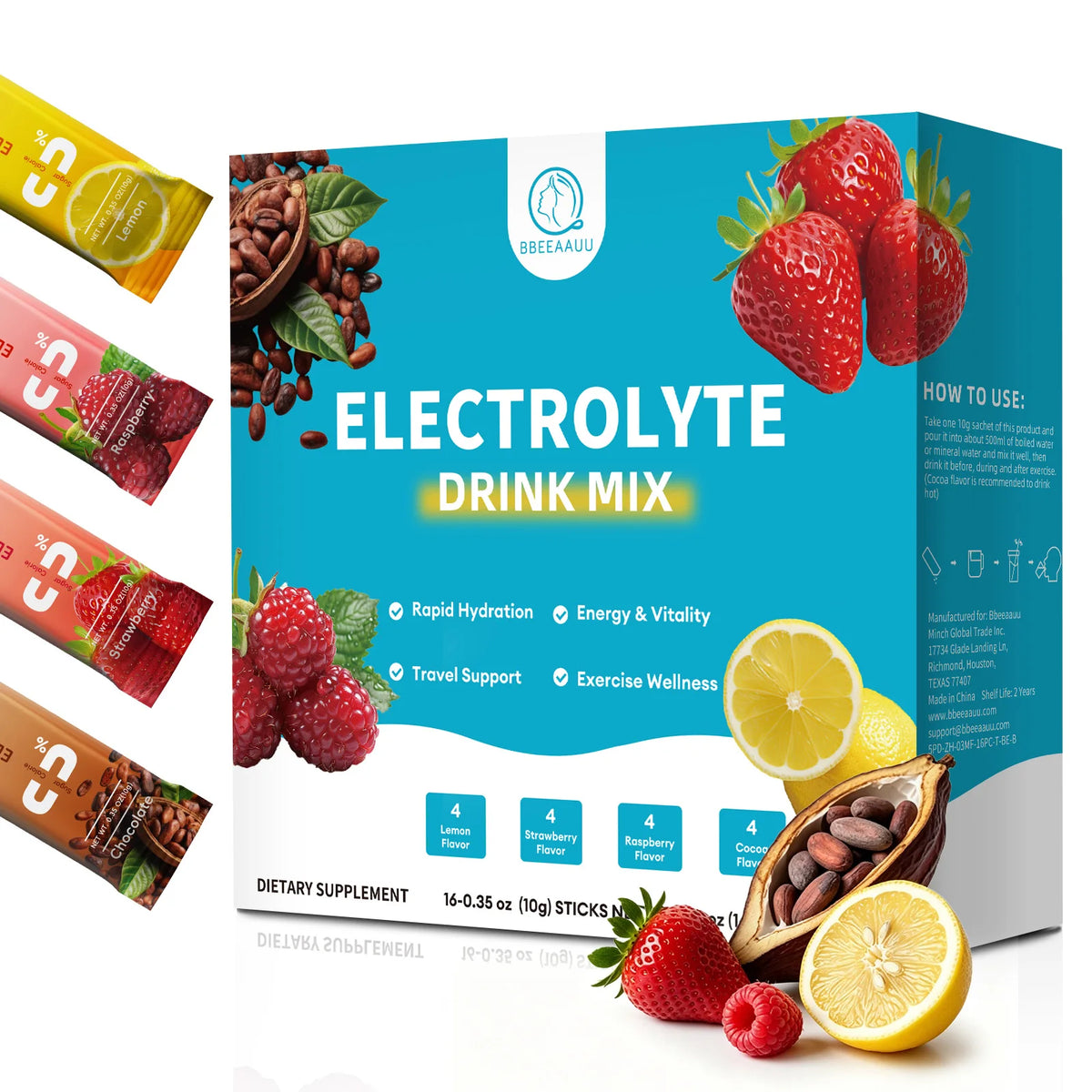 Beworths Sugar Free Zero Calorie Electrolyte Powder Hydration Mix