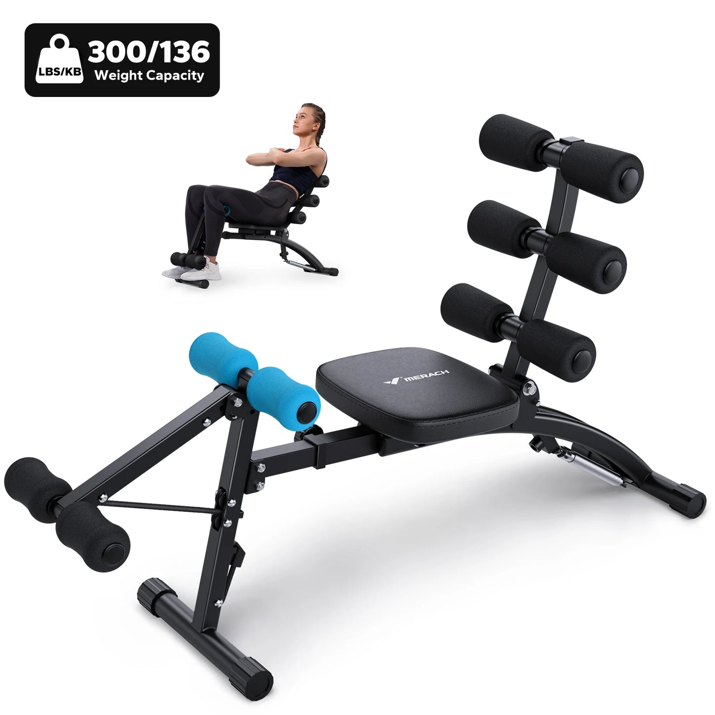 MERACH Ab Machine Multifunctional Sit Up Bench For Home Gym