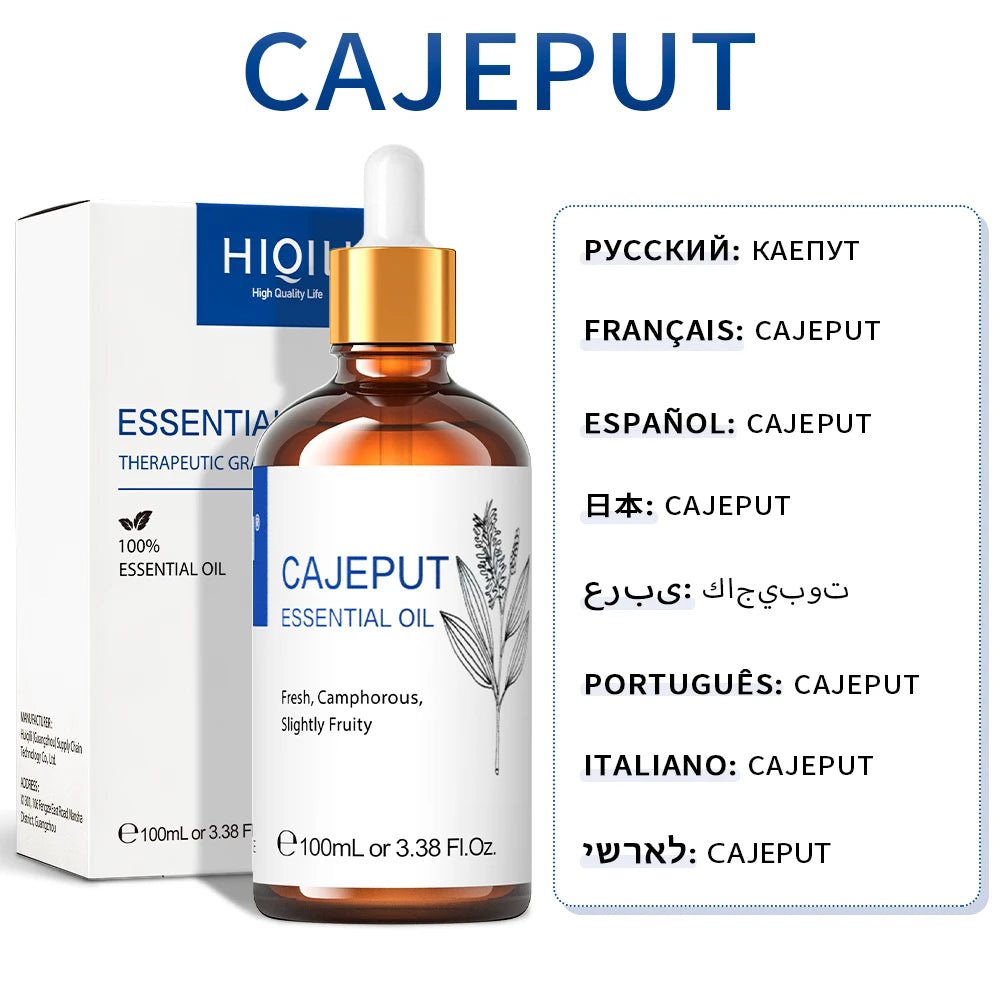 100% Pure Cajeput Essential Oils, 100ML Premuim Floral Oil for Diffuser, Humidifier, Massage, Improve Digestion, Purify Air