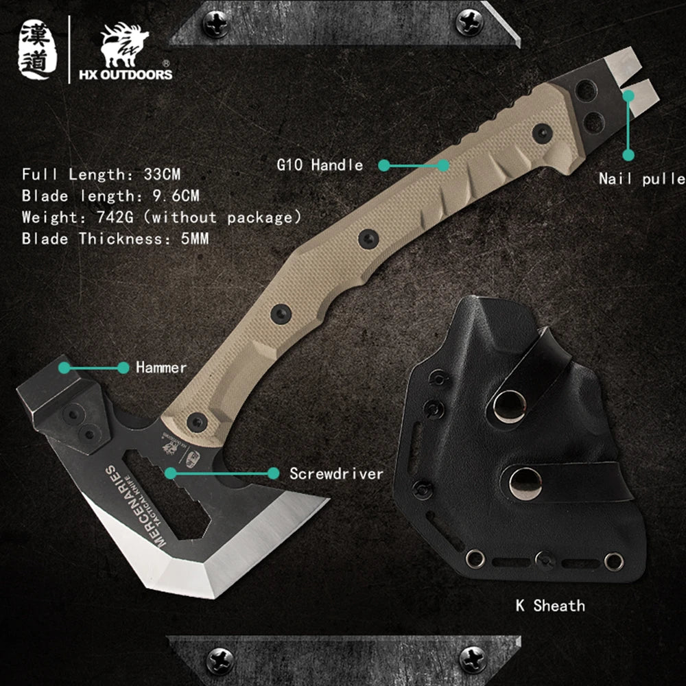 HX Outdoors Multifunctional Full Tang Hatchet Axe For Camping