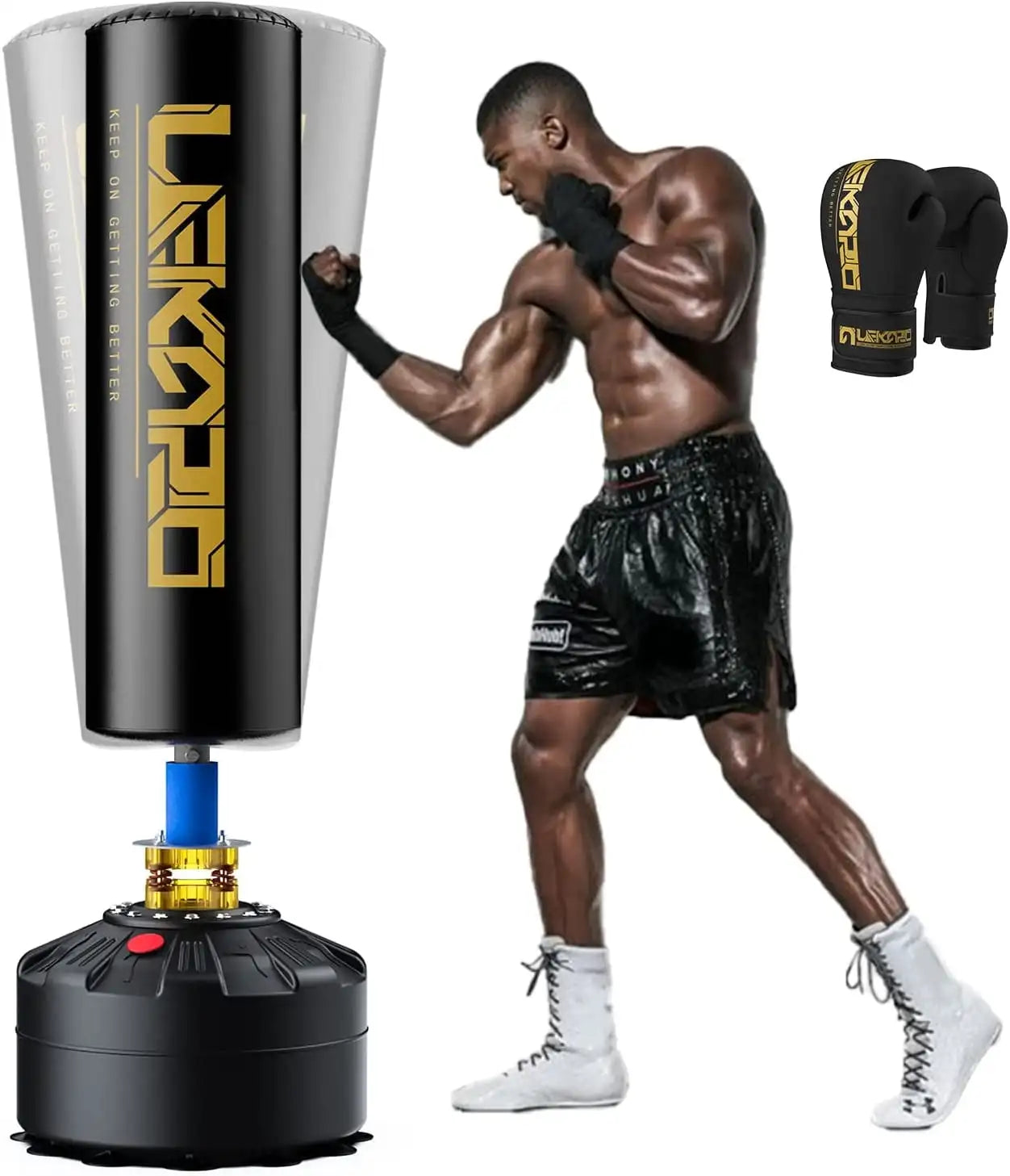 LEKARO Standing Boxing Post With Gloves Sandbag Training Kit