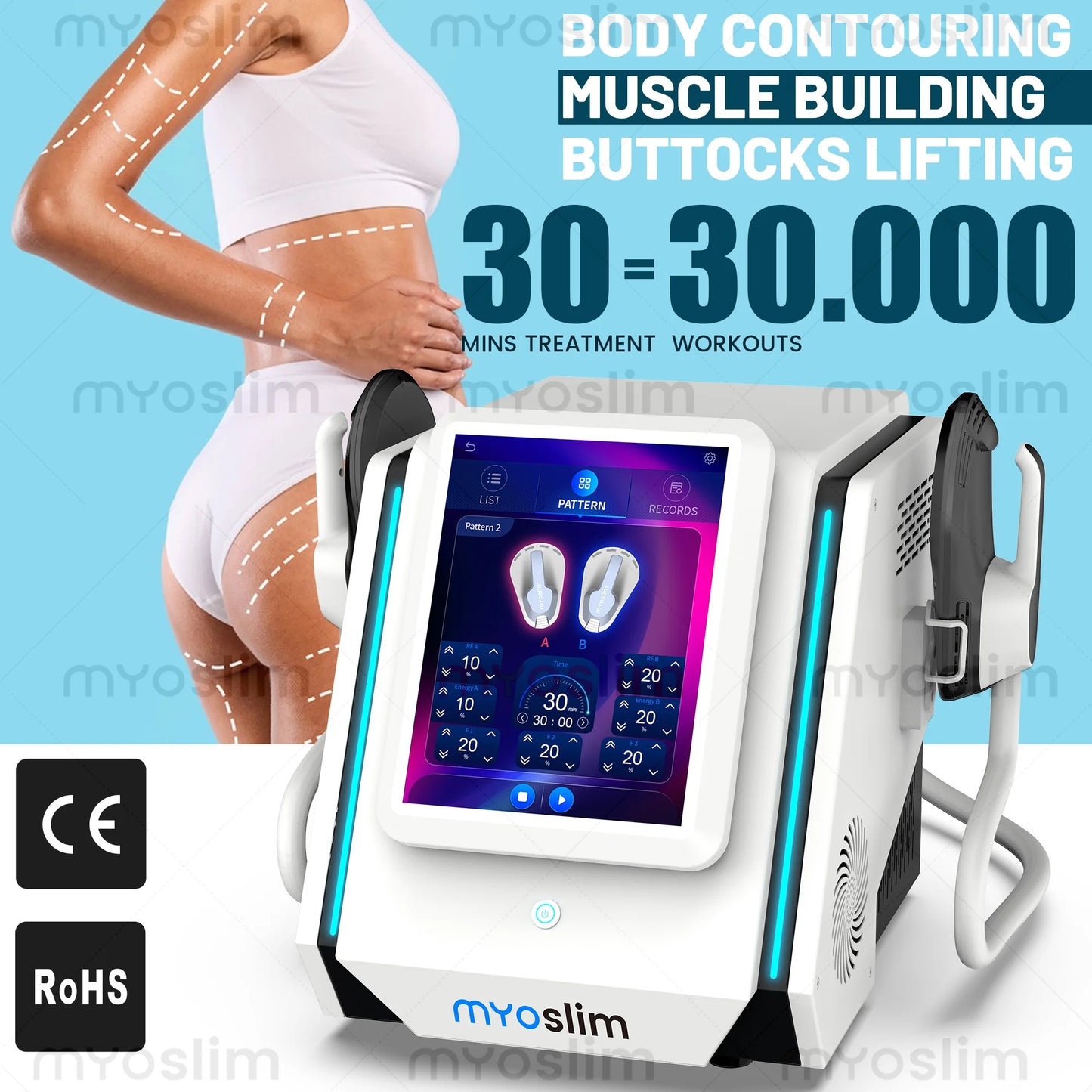 MYOSLIM High-Intensity EMS Sculpting Device For Body Contouring