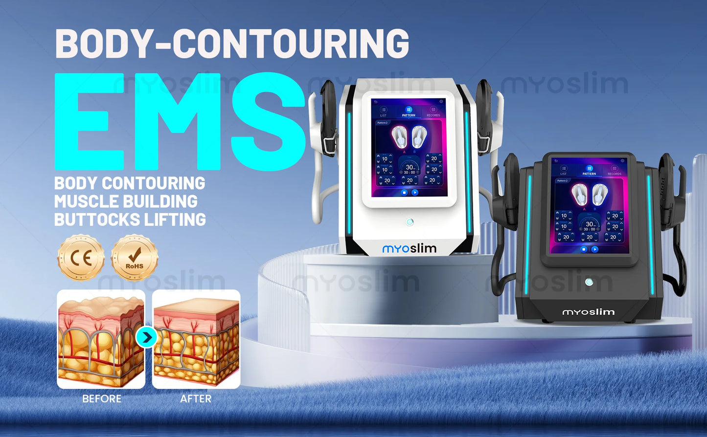MYOSLIM High-Intensity EMS Sculpting Device For Body Contouring