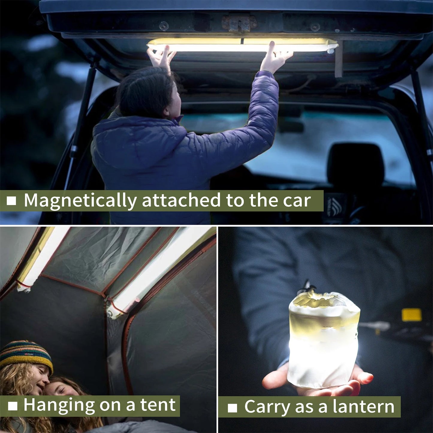Rechargeable Inflatable Camping Light Waterproof Portable Tent Lantern