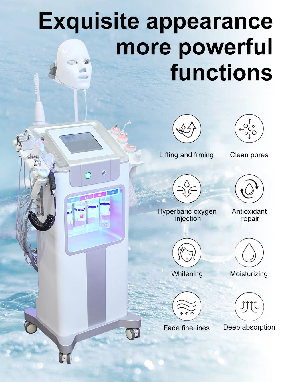 AOKO 12 In 1 Aqua Peeling Oxygen Facial Machine Skincare