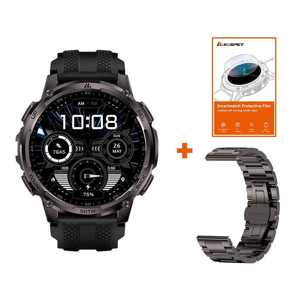 KOSPET Tank T4C Rugged Smartwatch With GPS Fitness Tracking
