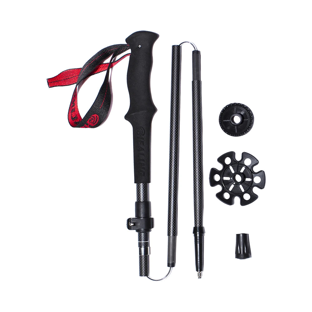 OKHEALING Ultralight Carbon Fiber Folding Trekking Poles For Hiking