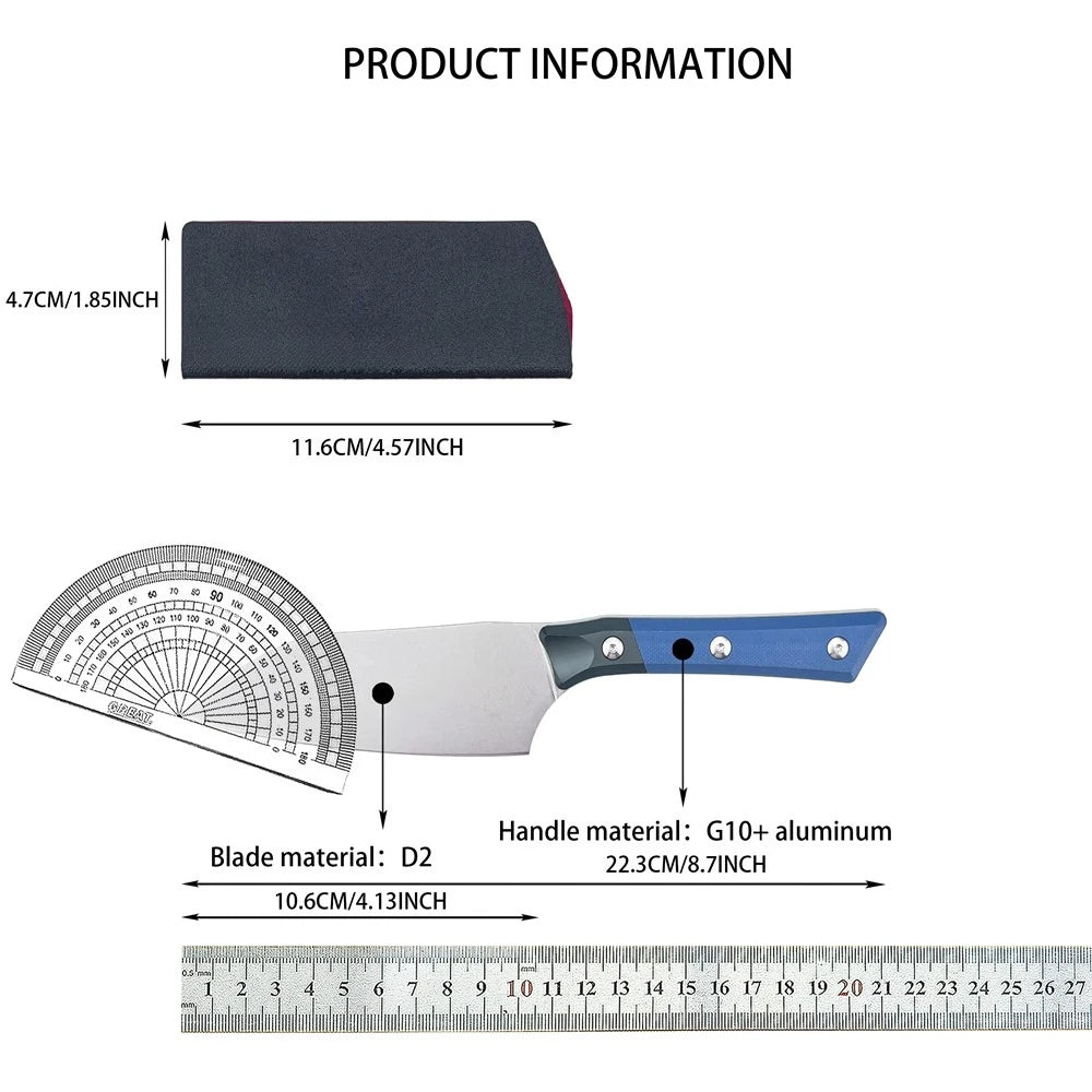 DIY D2 Steel Fixed Blade Outdoor Chef Knife For Survival