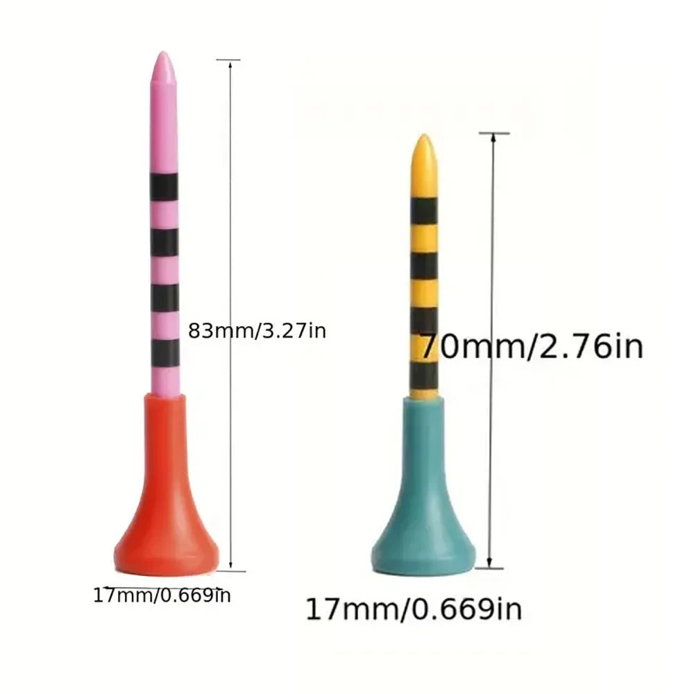 Unbreakable Golf Tees With Rubber Heads for Reduced Friction