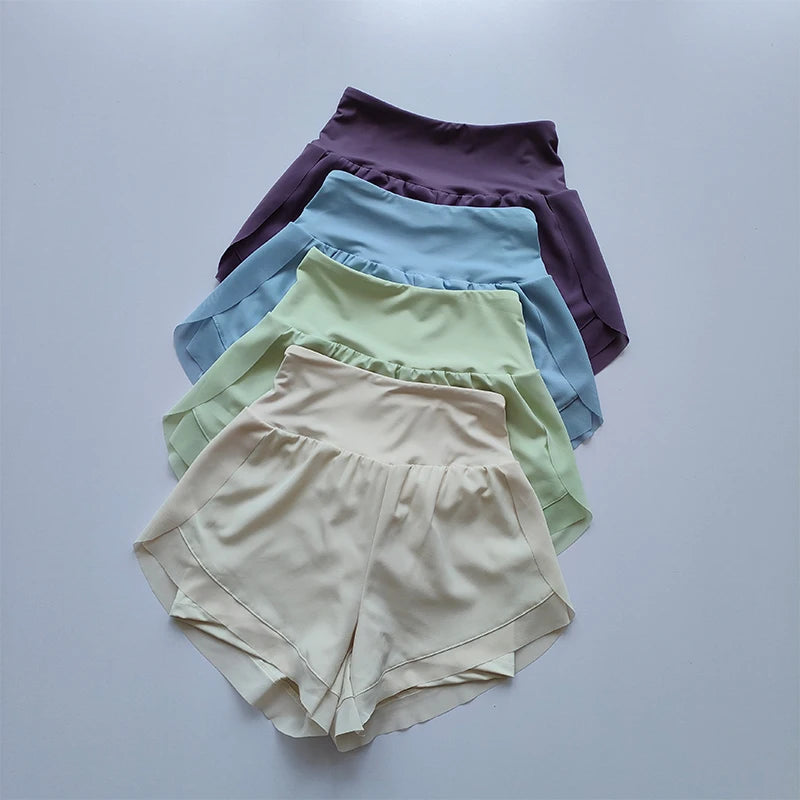 Women's 2-In-1 Quick-Dry Yoga Shorts Mesh Breathable High Waist