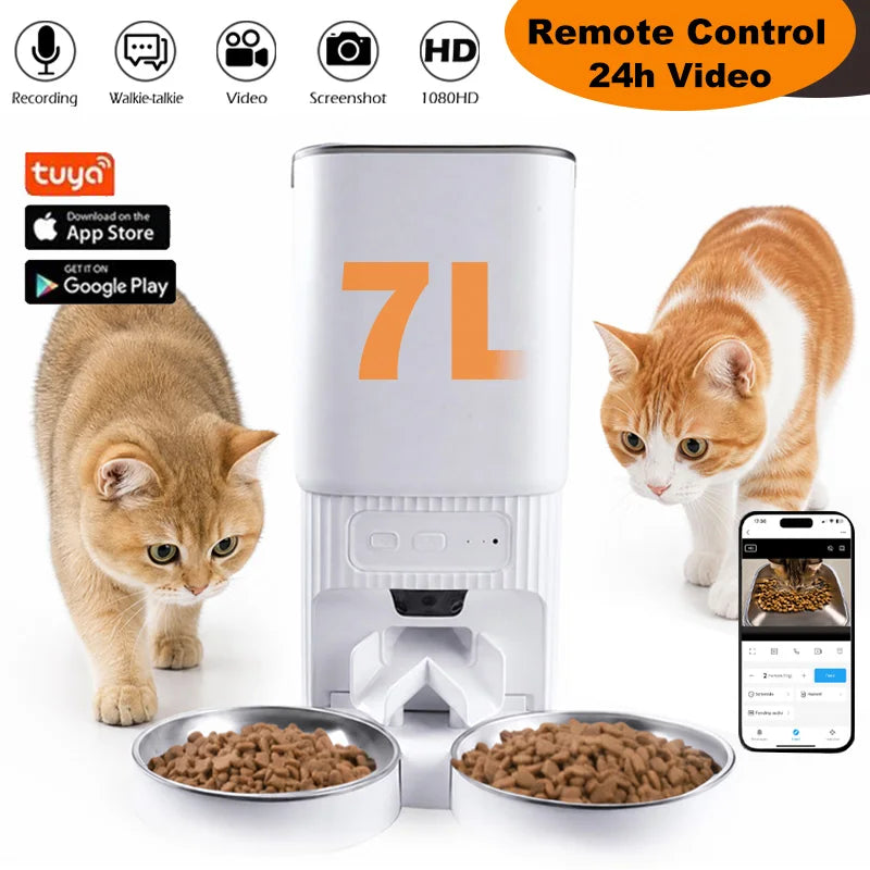 Nityers Smart Automatic Pet Feeder With HD Camera WiFi Control