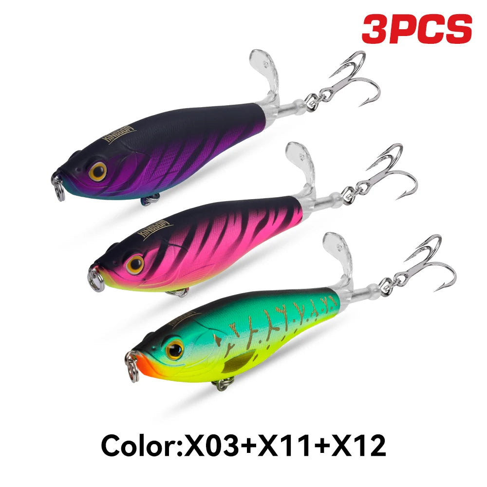 Kingdom Topwater Artificial Popper Lures For Bass And Pike