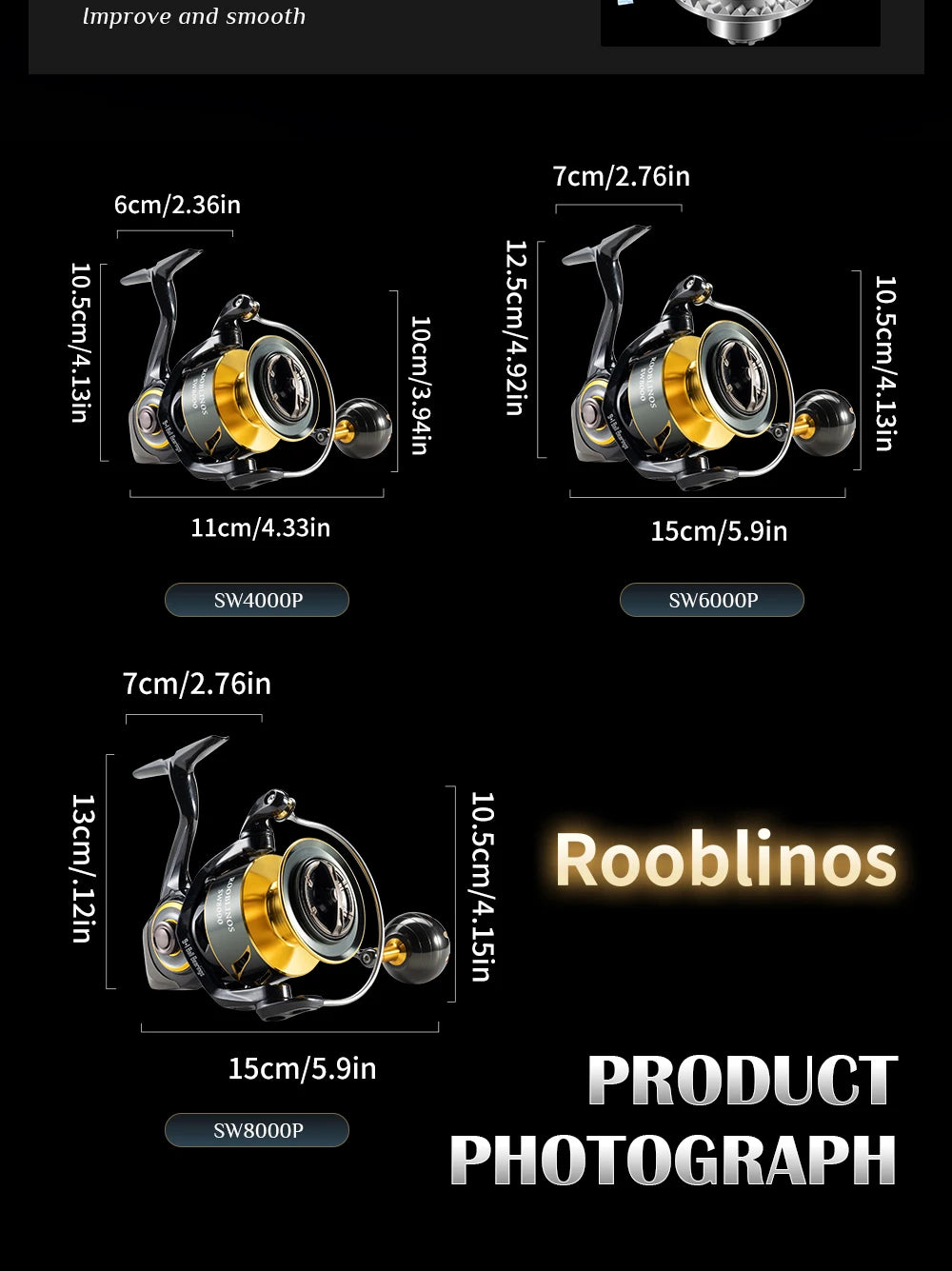 ROOBLINOS Saltwater Spinning Reel for Surf Fishing Aluminum Construction