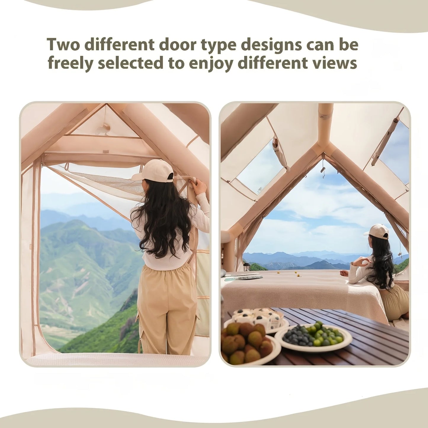 Inflatable Camping Tent With Skylight And Quick Airflow Design