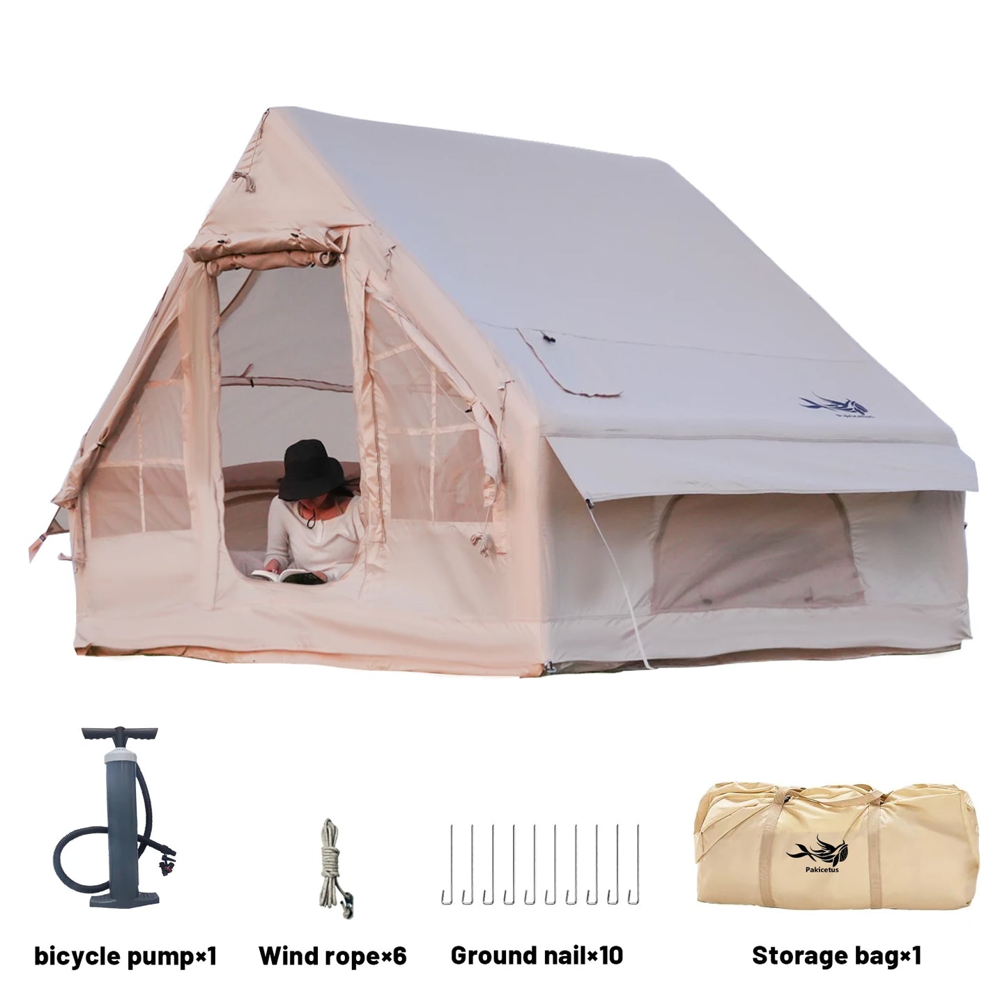 Pakicetus Inflatable Quick Setup Camping Tent 4 Season Waterproof Portable