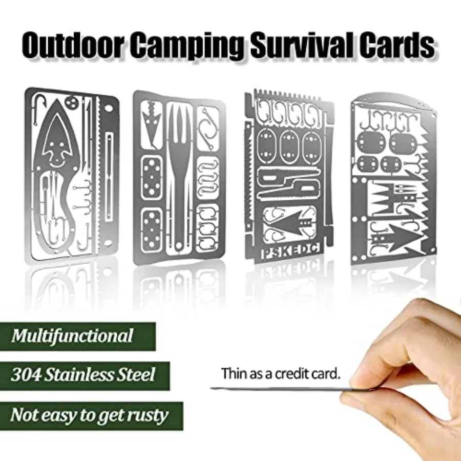 Survival Card Multitool Camping Kit With Fishing Line Gear