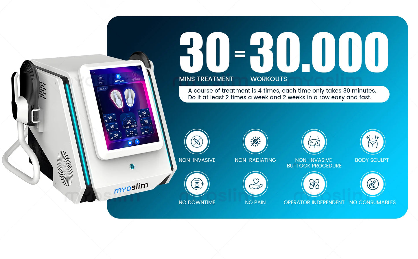 MYOSLIM High-Intensity EMS Sculpting Device For Body Contouring