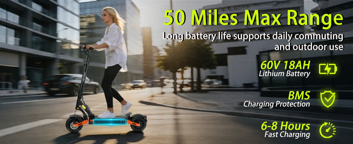 2000W Dual Motor Electric Scooter for Adults With Extended Range