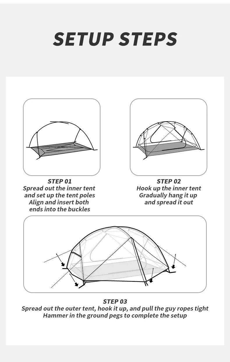 Naturehike Mongar Two Person Ultralight Waterproof Backpacking Tent