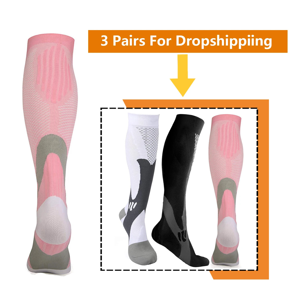 BROTHOCK Athletic Compression Socks for Medical Nursing and Sports