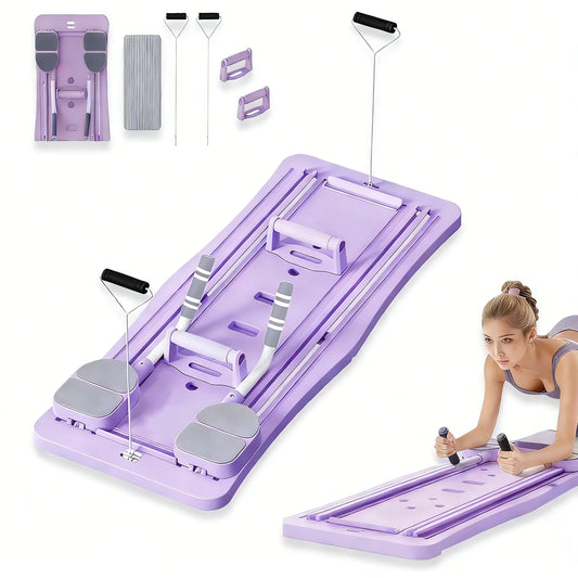 Portable Foldable Workout Board With Resistance Bands And Handles