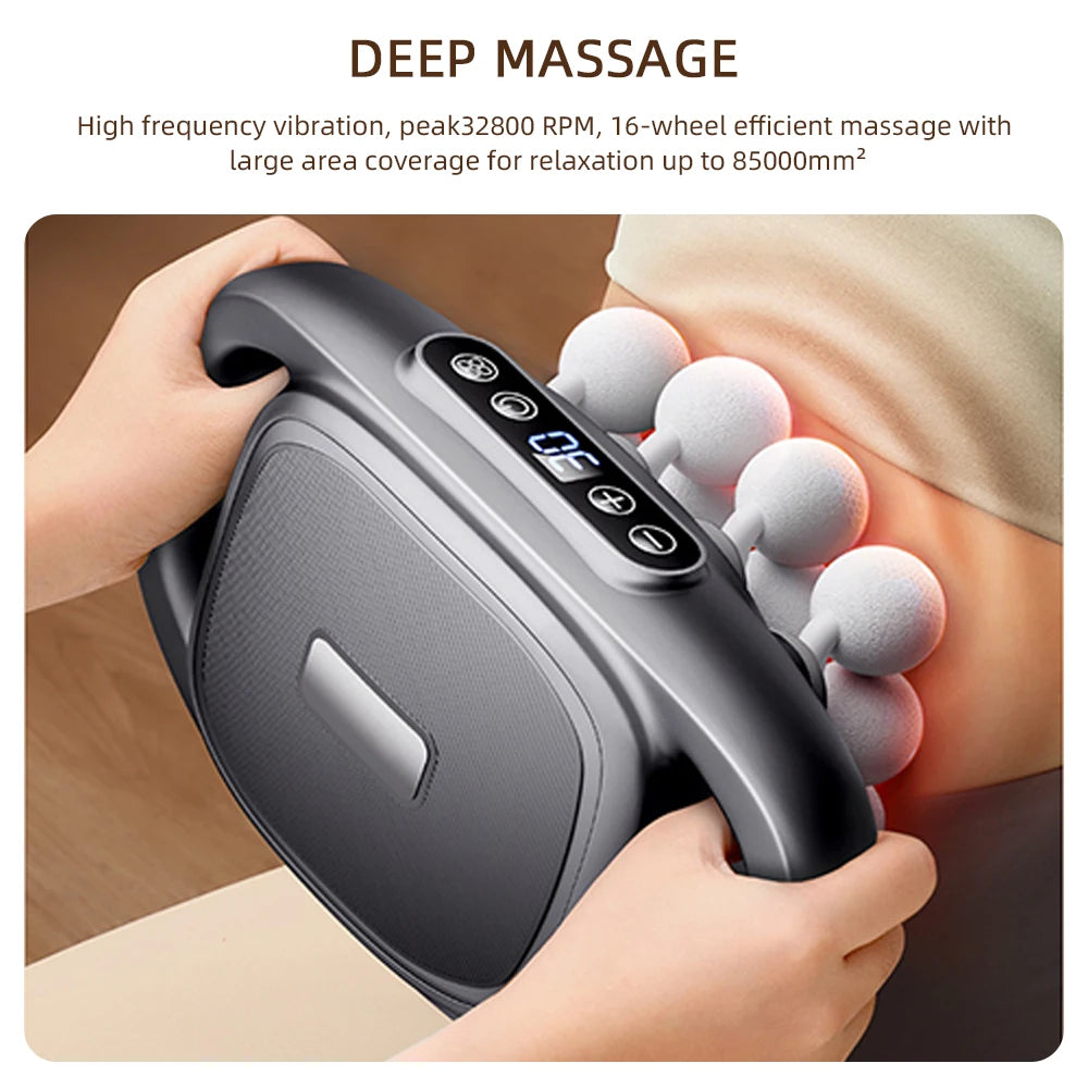 Foreverlily 16 Head Fascia Gun Full Body Massager With 9 Modes