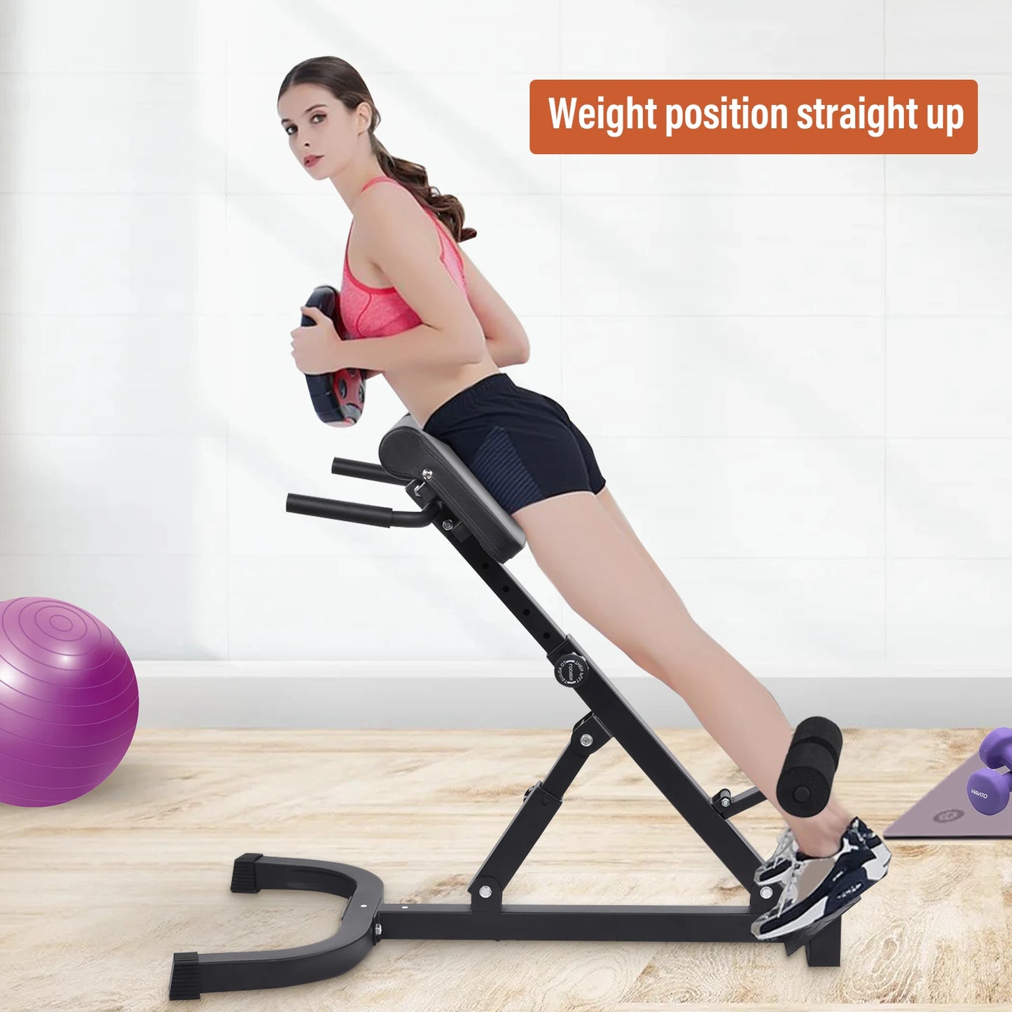 Adjustable Folding Roman Chair Back Extension Bench For Home Gym