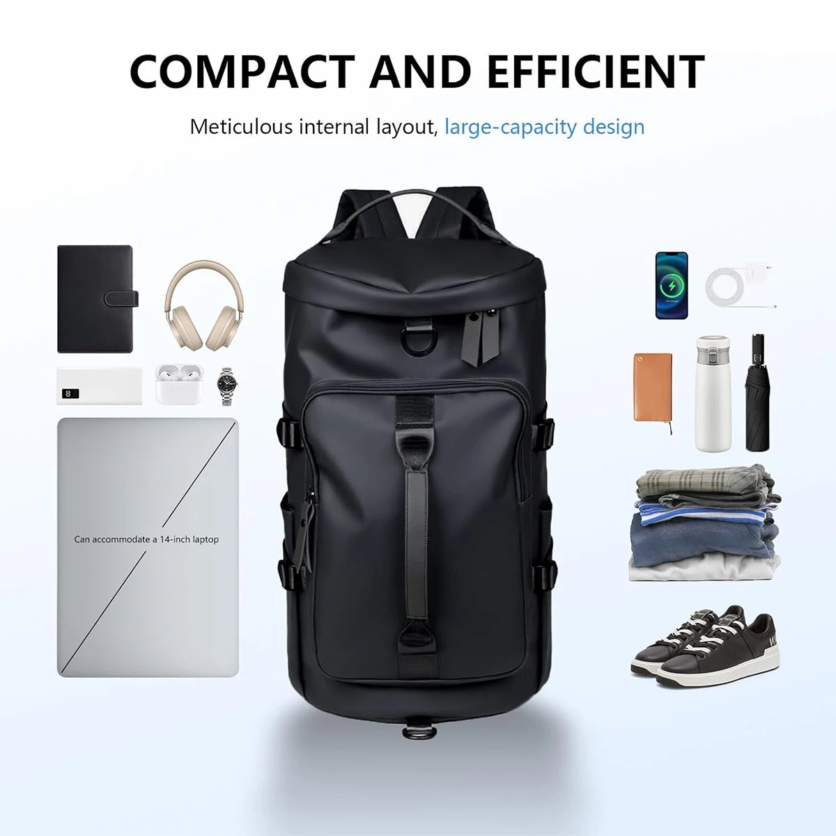 Convertible Gym Duffel Bag Backpack For Travel And Sports