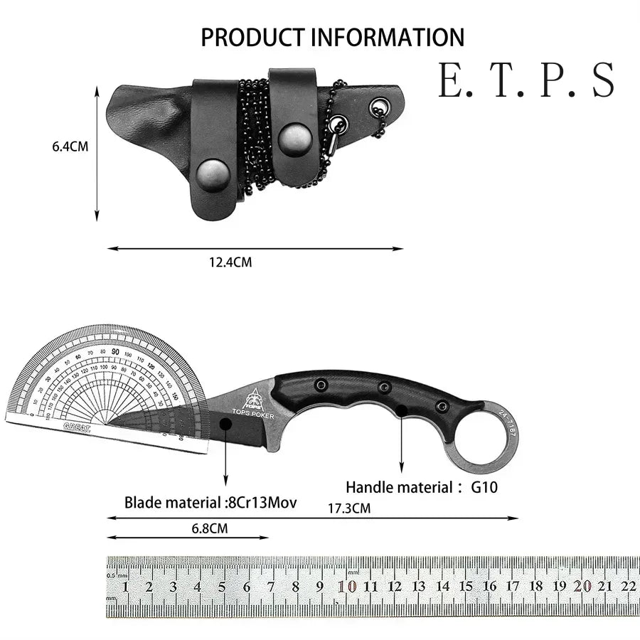 DIY Supplies Outdoor Knife With G10 Handle 8Cr13Mov Blade Camping