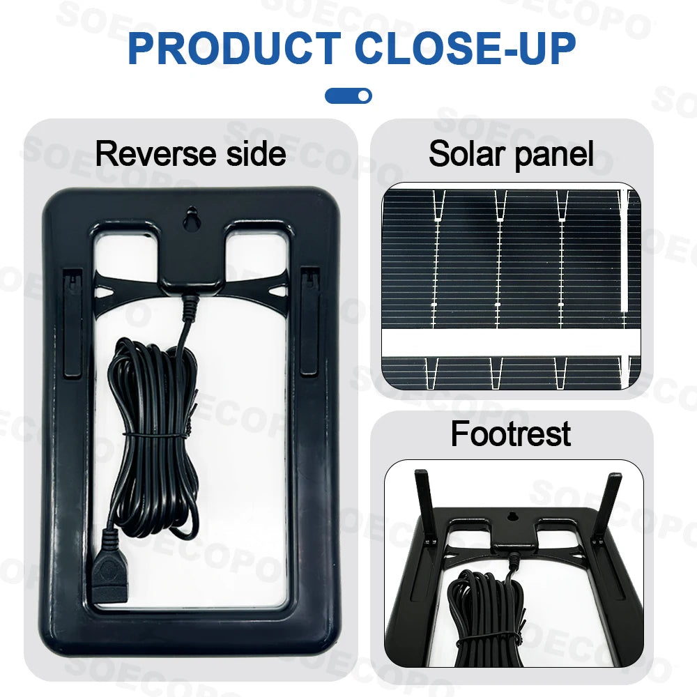 SOECOPO 30W Monocrystalline Solar Panel With USB Cable Included