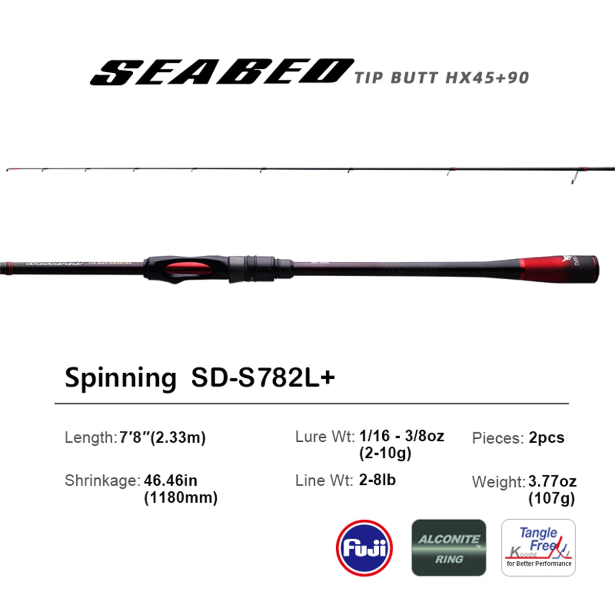 Purelure Seabed Carbon Spin Rod With Fuji Components