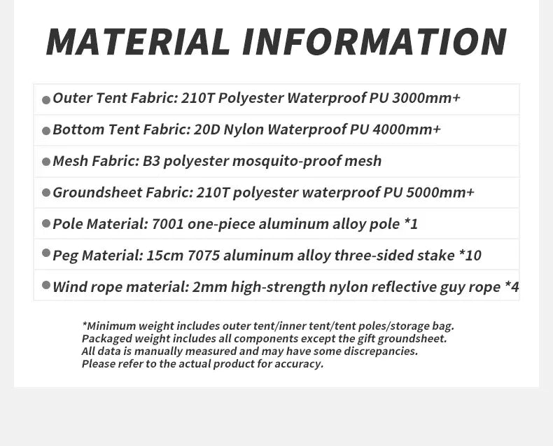 Naturehike Mongar Two Person Ultralight Waterproof Backpacking Tent