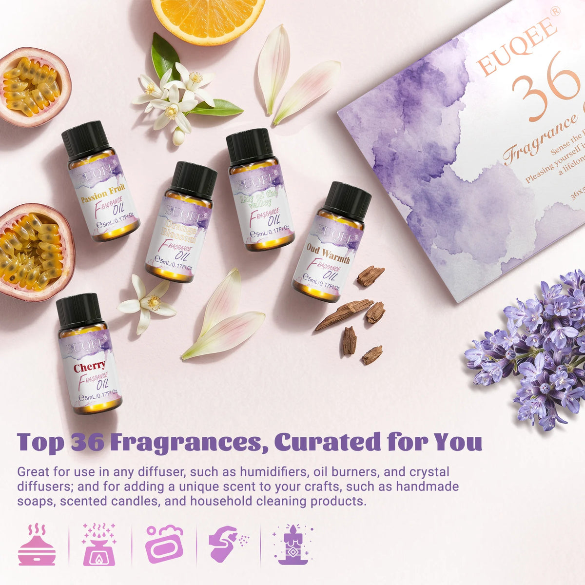 EUQEE Fragrance Oils Gift Set for Diffusers and Candle Making