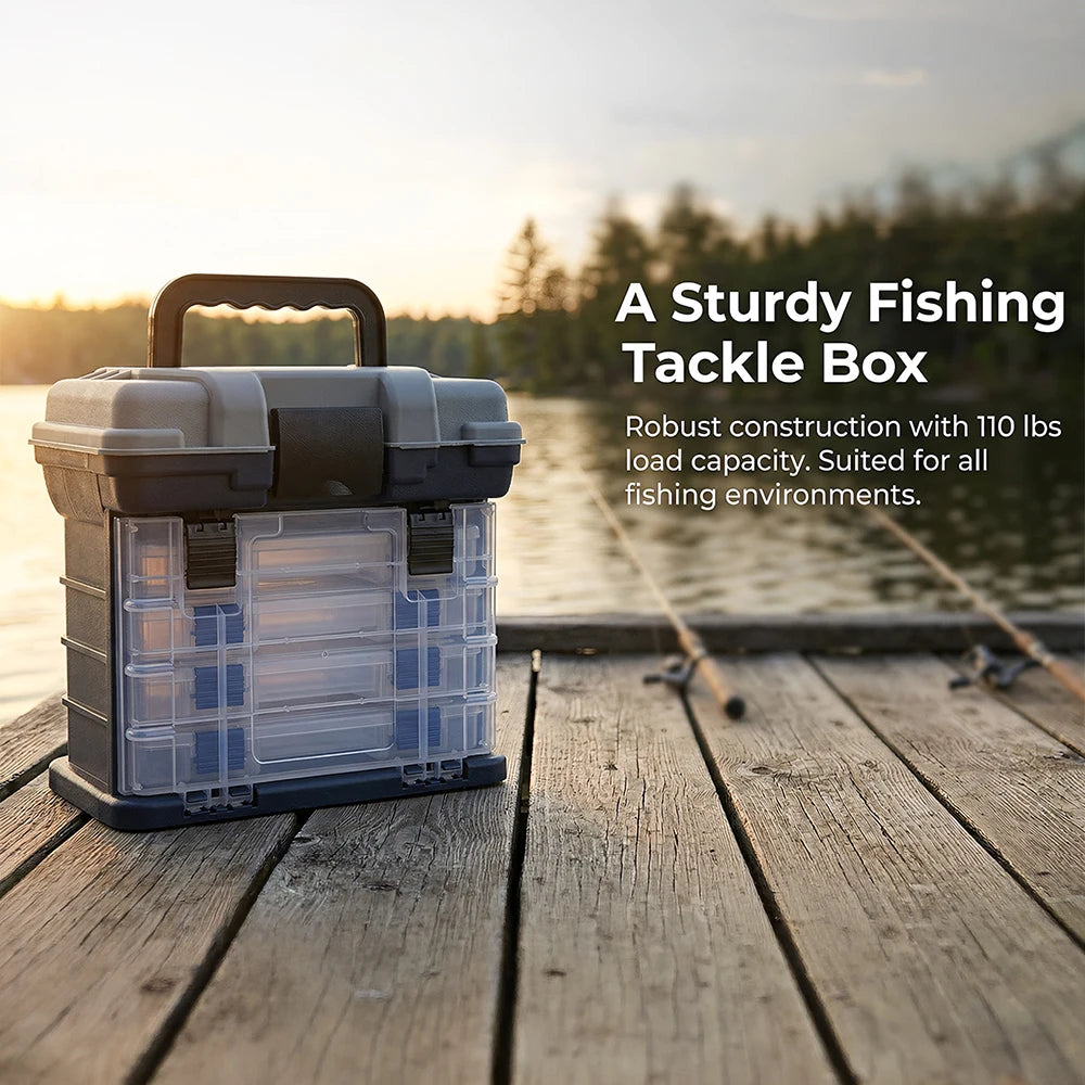 Portable Fishing Tackle Box Kit With Pliers And Lures Storage