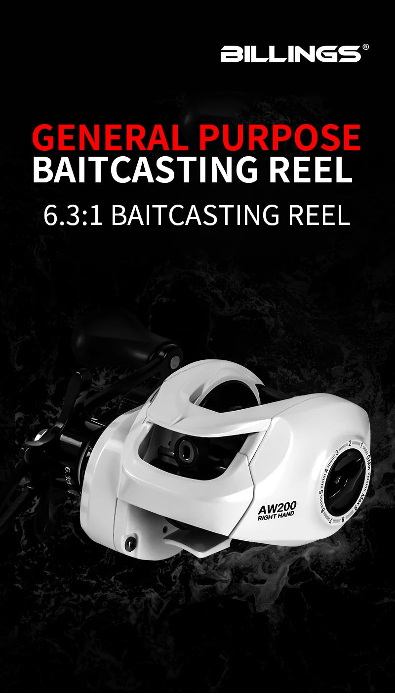 Billings Aluminum Baitcasting Reel For Freshwater Saltwater Fishing