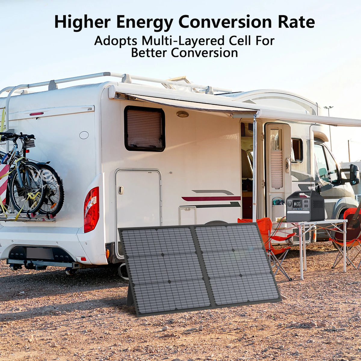 MHPOWOS 110W Foldable Portable Solar Panel For RV Camping