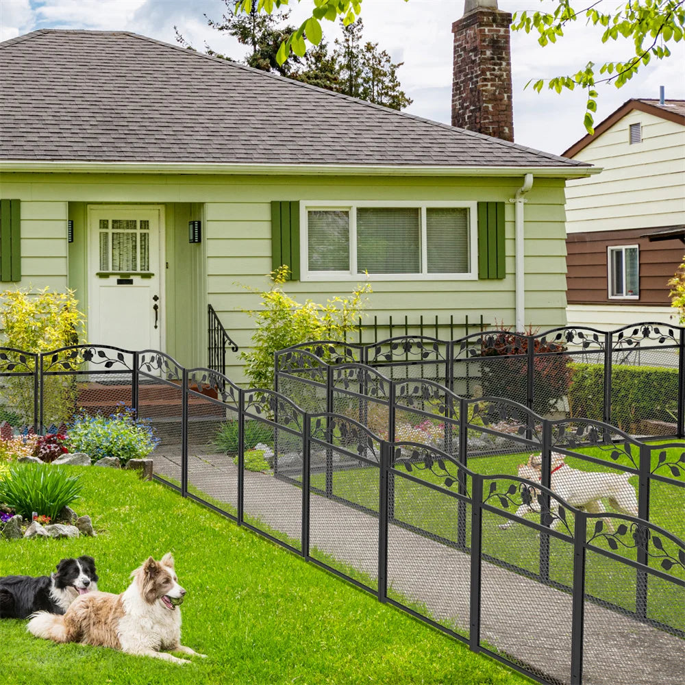 BORWART Tall Wrought Iron Dog Fence Panels For Pet Containment