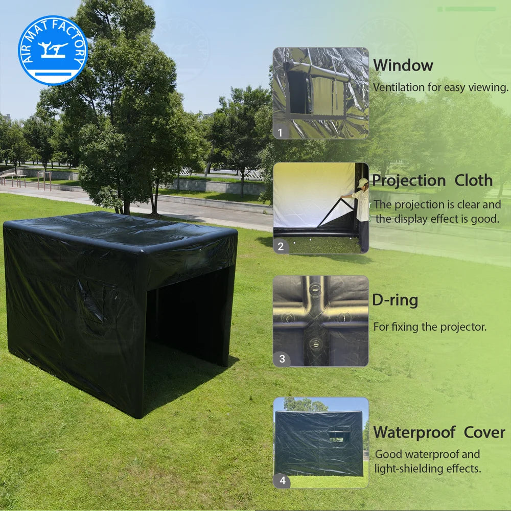 Inflatable Golf Simulator Enclosure With Air Pump And Carry Bag