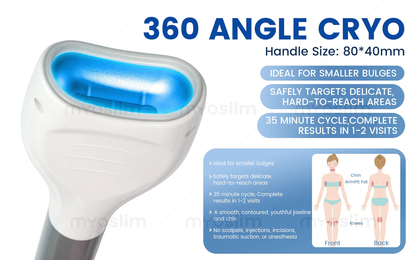MYOSLIM Multi-Function Body Shaping Device With 8 Silicone Heads Ultrasonic